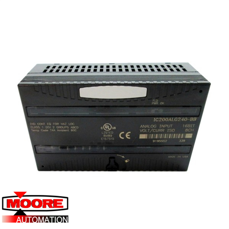 GE | IC200ALG240 | Entrée analogique 16 bits tension/courant 8 voies isolées