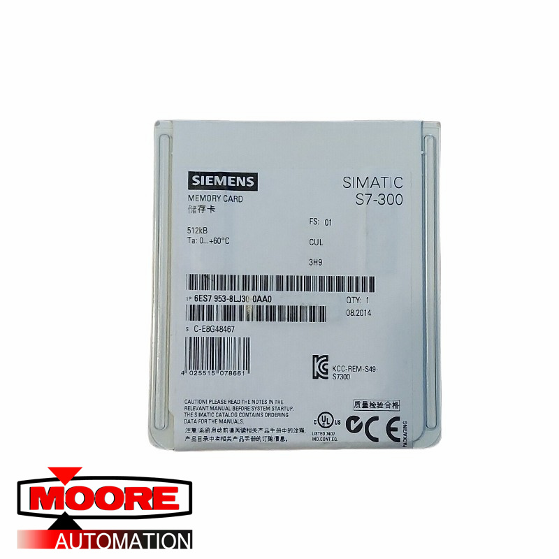 SIEMENS 6ES7953-8LJ30-0AA0 Micro Carte Mémoire - 512 Ko