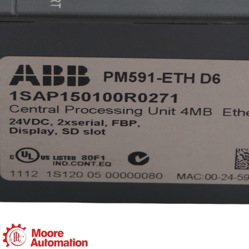 Automate programmable ABB PM591-ETH AC500 avec Ethernet