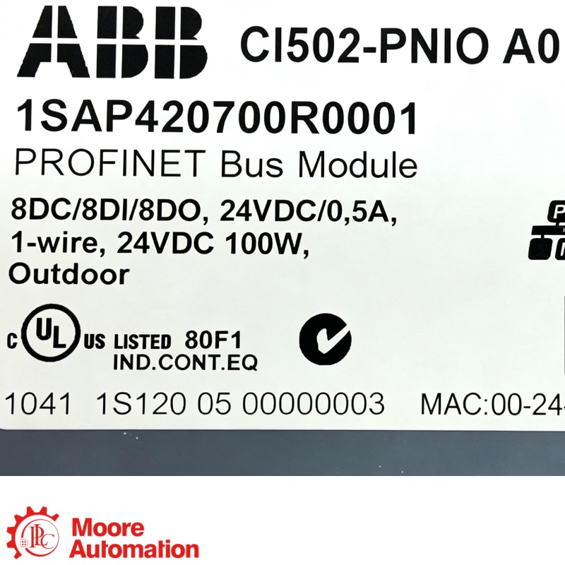 Module d'E/S numériques PROFINET AC500 ABB CI502-PNIO