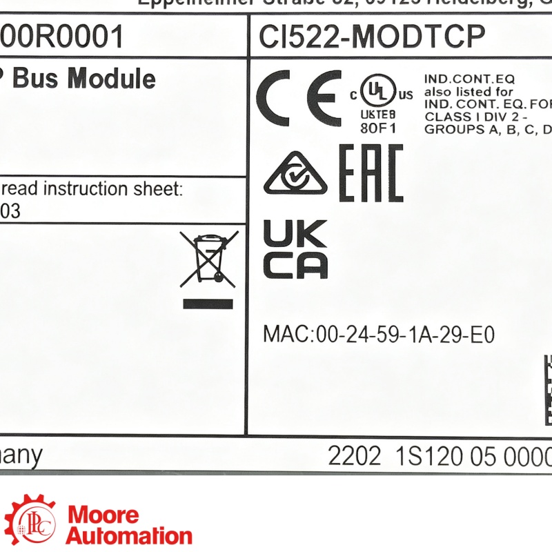 Module d'E/S numériques Modbus TCP ABB CI522-MODTCP AC500